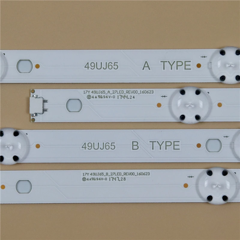 แถบไฟ LED สำหรับทีวี รุ่น 49UJ65 A/B แบบ Backlight Strip สำหรับ 49UJ7220 49UJ7240 49UJ7500 ชุดอุปกรณ์ แถบไฟ 17Y 49UJ65_A/B_27LED_REV00