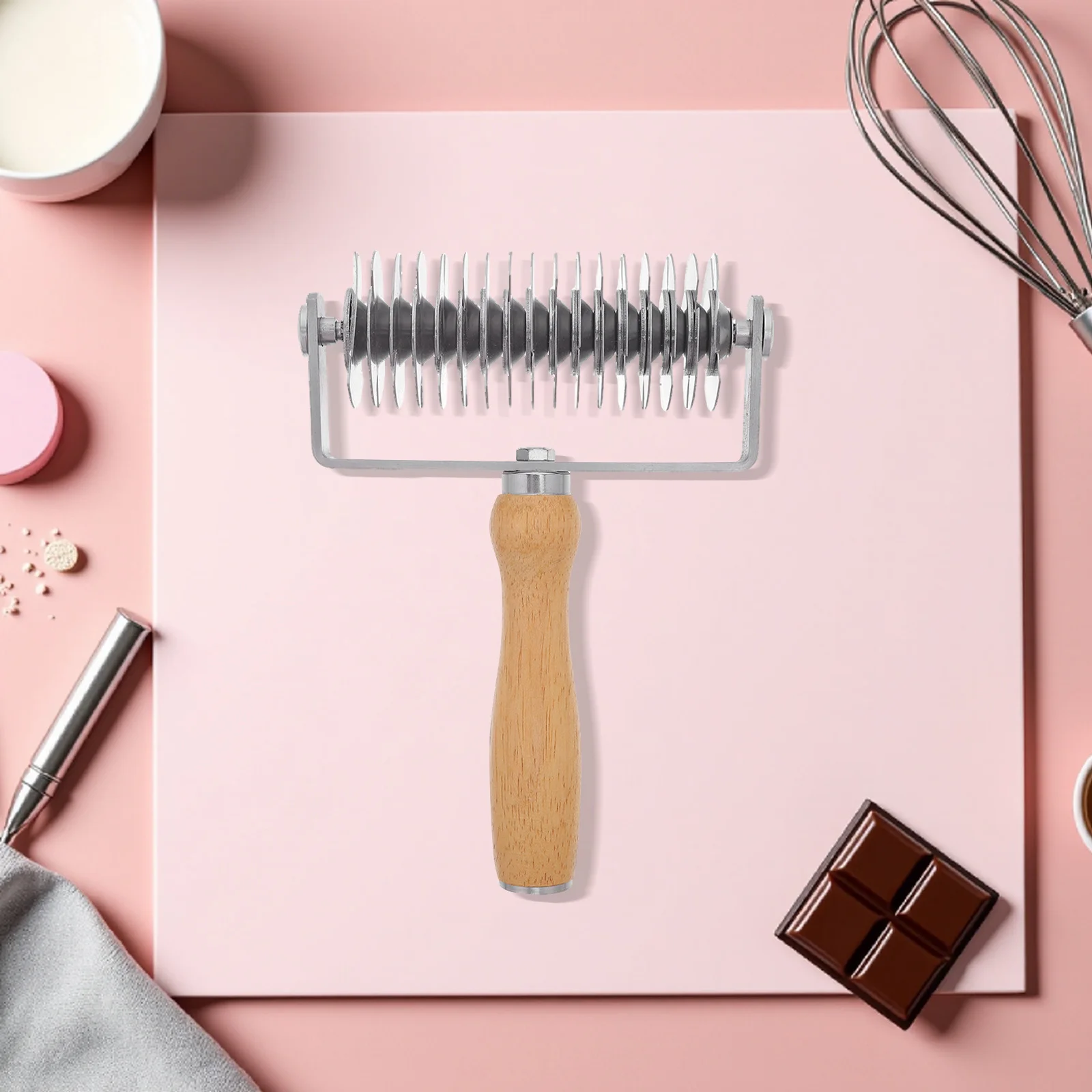 

Stainless Steel Roller Dough Cutter Pastry Wheel Lattice Cutter Tool for Pie Crust Pizza Bread Kitchen Baking Dough Baking Tool