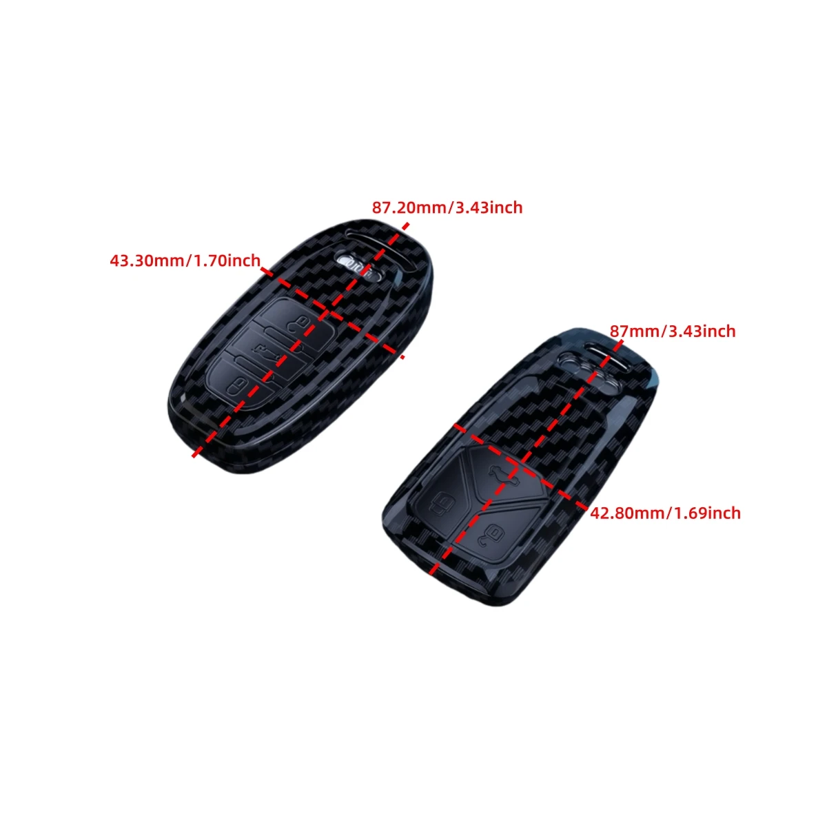 Car Key Protective Case Suitable for Audi A4L Key Cover, A6 Carbon Fiber Pattern Anti-Drop Case, A5/Q5/Q8/Q7/A3 Case, S3Tt Protective Cover