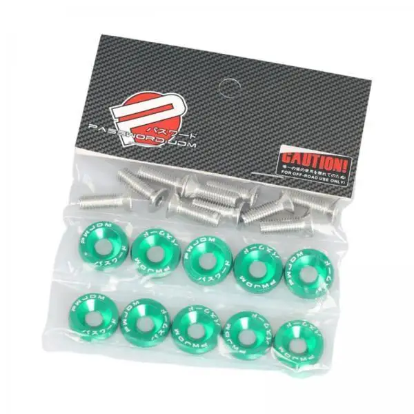 M6 Fender Washer Set Stainless Steel Screws Aluminum Gaskets Direct Replacement Car Modification Bolts for Engine Bay Refresh
