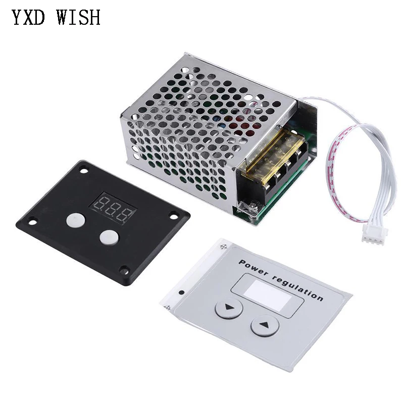 Voltage Regulator AC 220V 4000W SCR Thyristor Digital Control SCR Electronic Voltage Regulator Speed Control Dimmer Thermostat