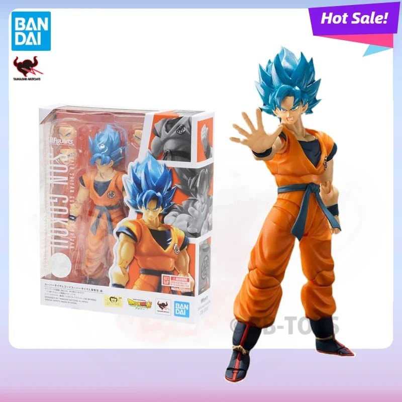 Bandai Figure Dragon Ball Anime s SHF Super Saiyan God Son Goku Colletion Model Action  Toys For Boy Children's Gift