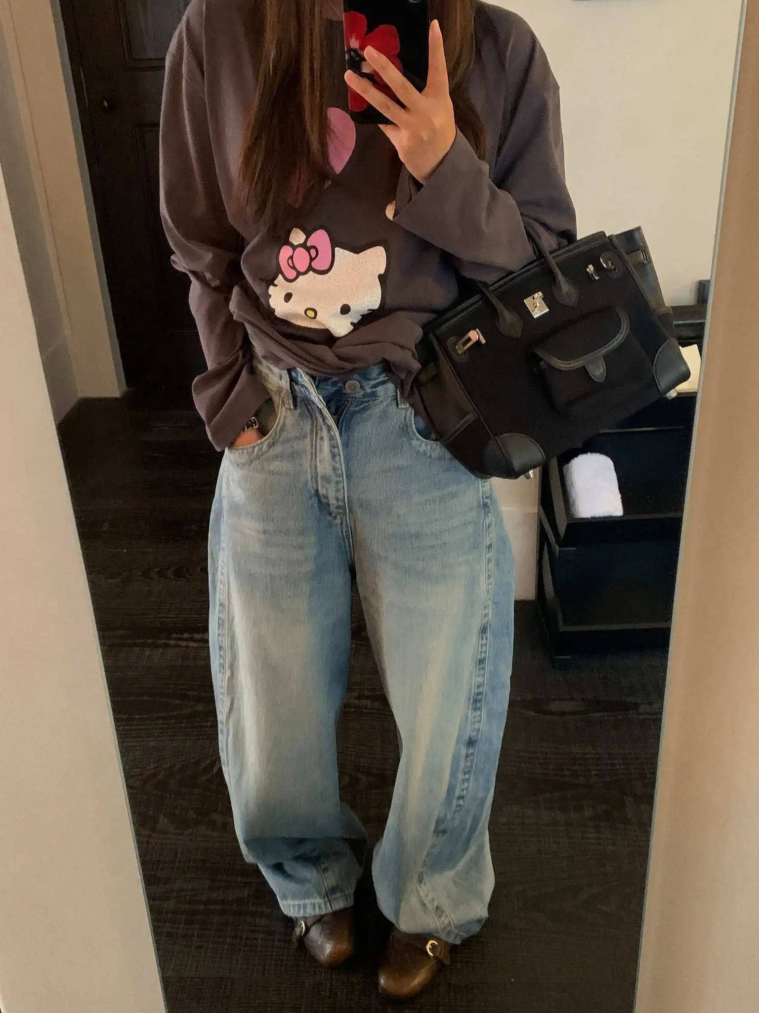 

Джинсы LILUOP Sli с широкими штанинами, высококачественные повседневные женские джинсы, осенние длинные брюки, повседневные хлопковые женские джинсы