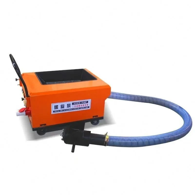 Industrial Tools Small Concrete Conveying Pump For Secondary Structure Grouting With Screw Feeder And Fine Aggregate Delivery