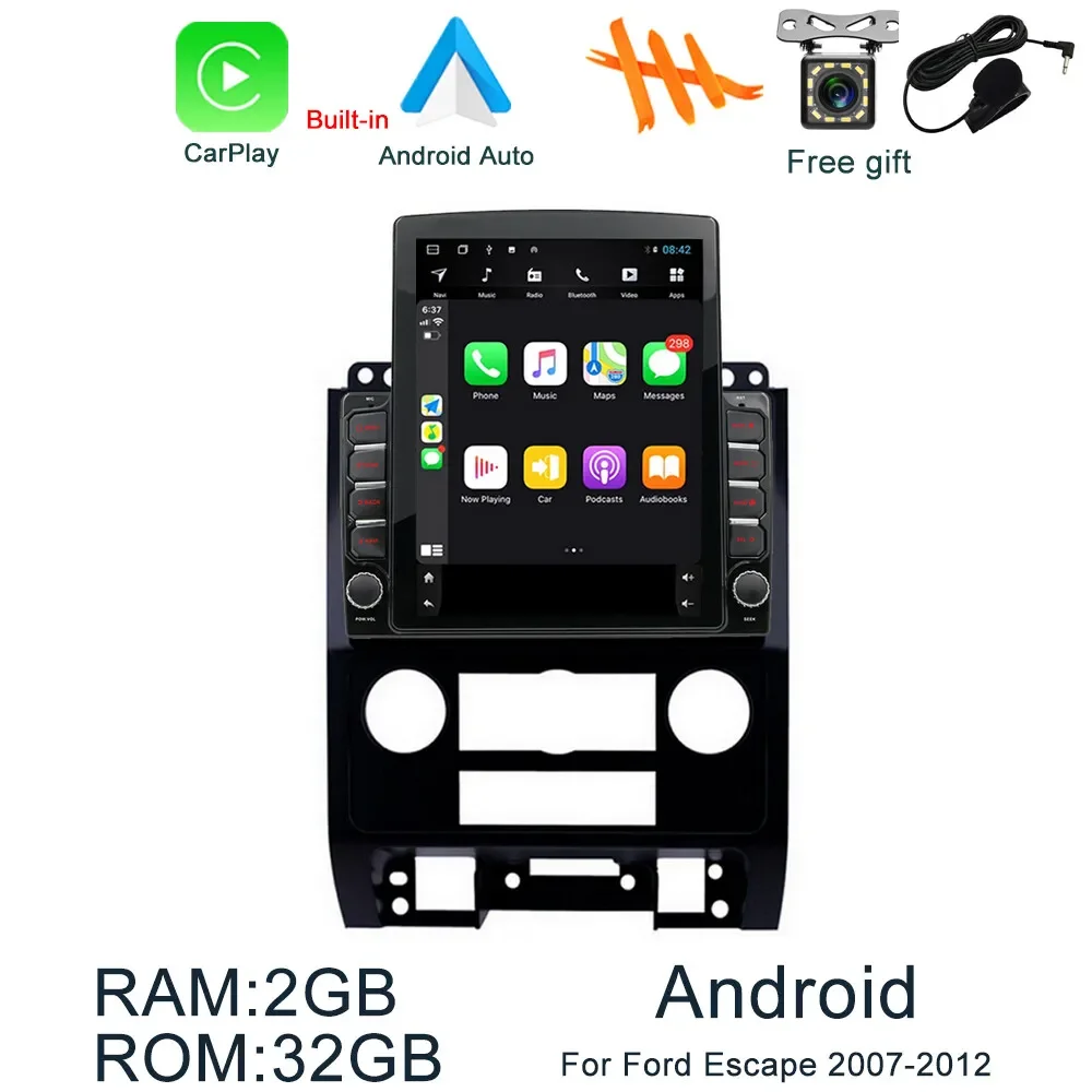 

9Inch Car Stereo Radio Car-play GPS Navi Compatible for Escape 2007-2012 Android 13