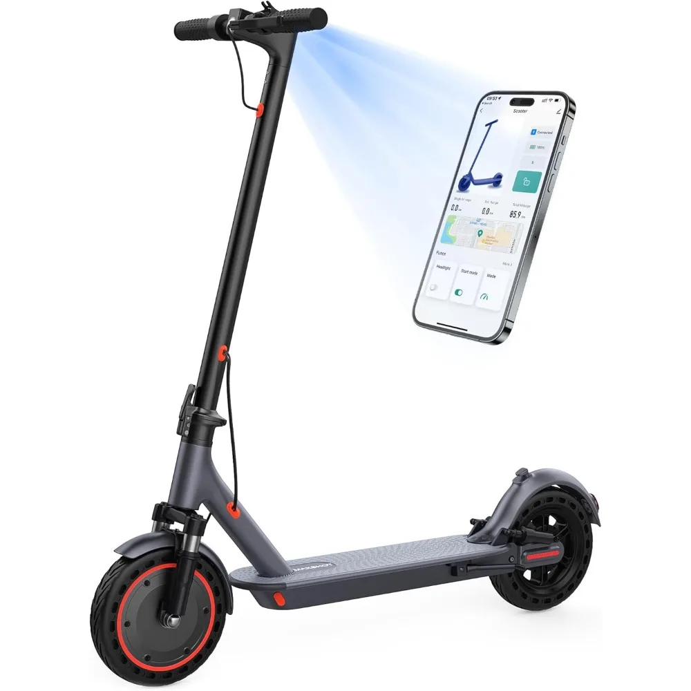 Electric Scooter, 500W 42V 10.5AH, 10” Solid Tires, Max 22MPH, 22Miles Range, Portable Folding E-Scooter with App Control