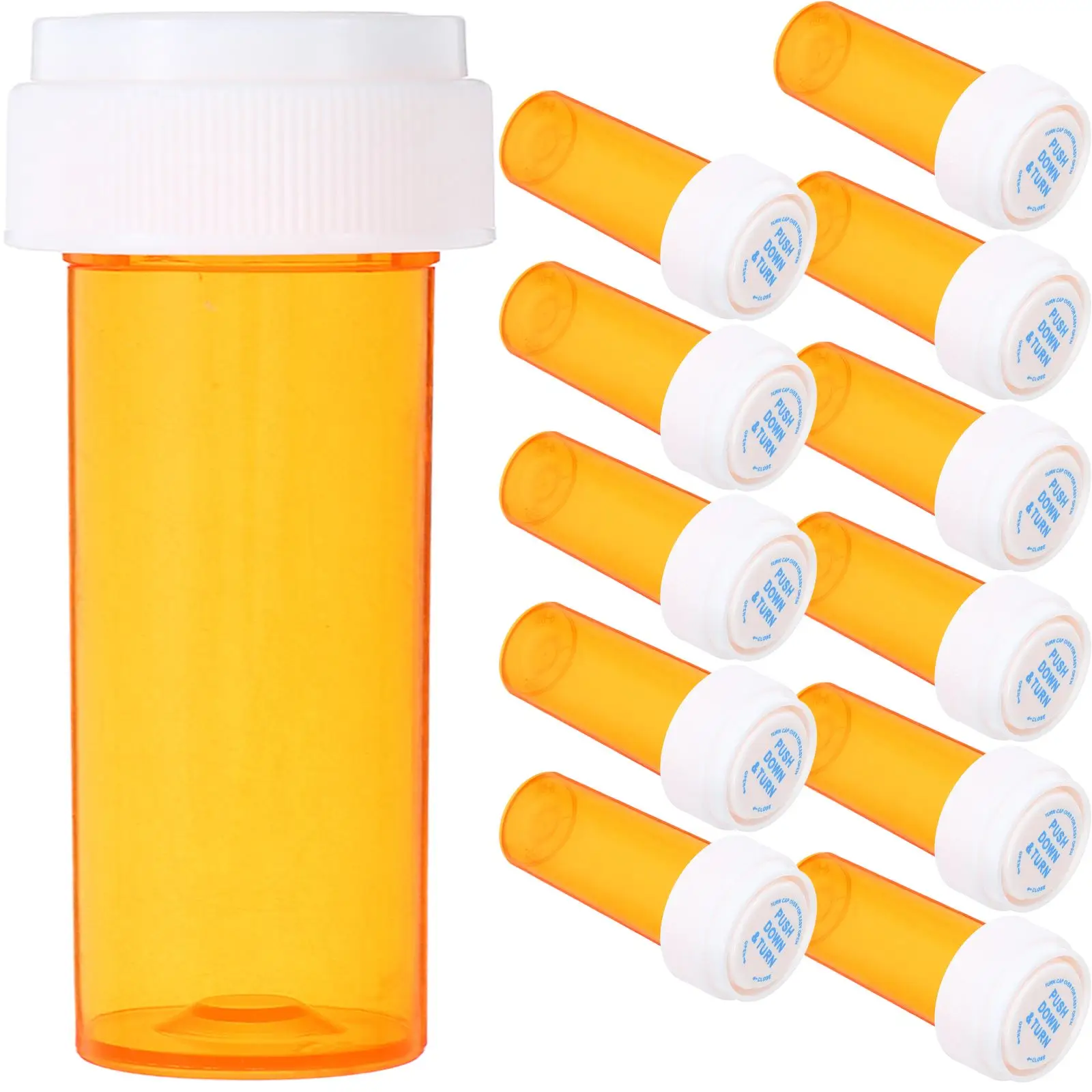 

12Pc 30ml Holder Portable Clear Travel Organizer Medicine Storage Dual-Purpose Cap PP Bottle