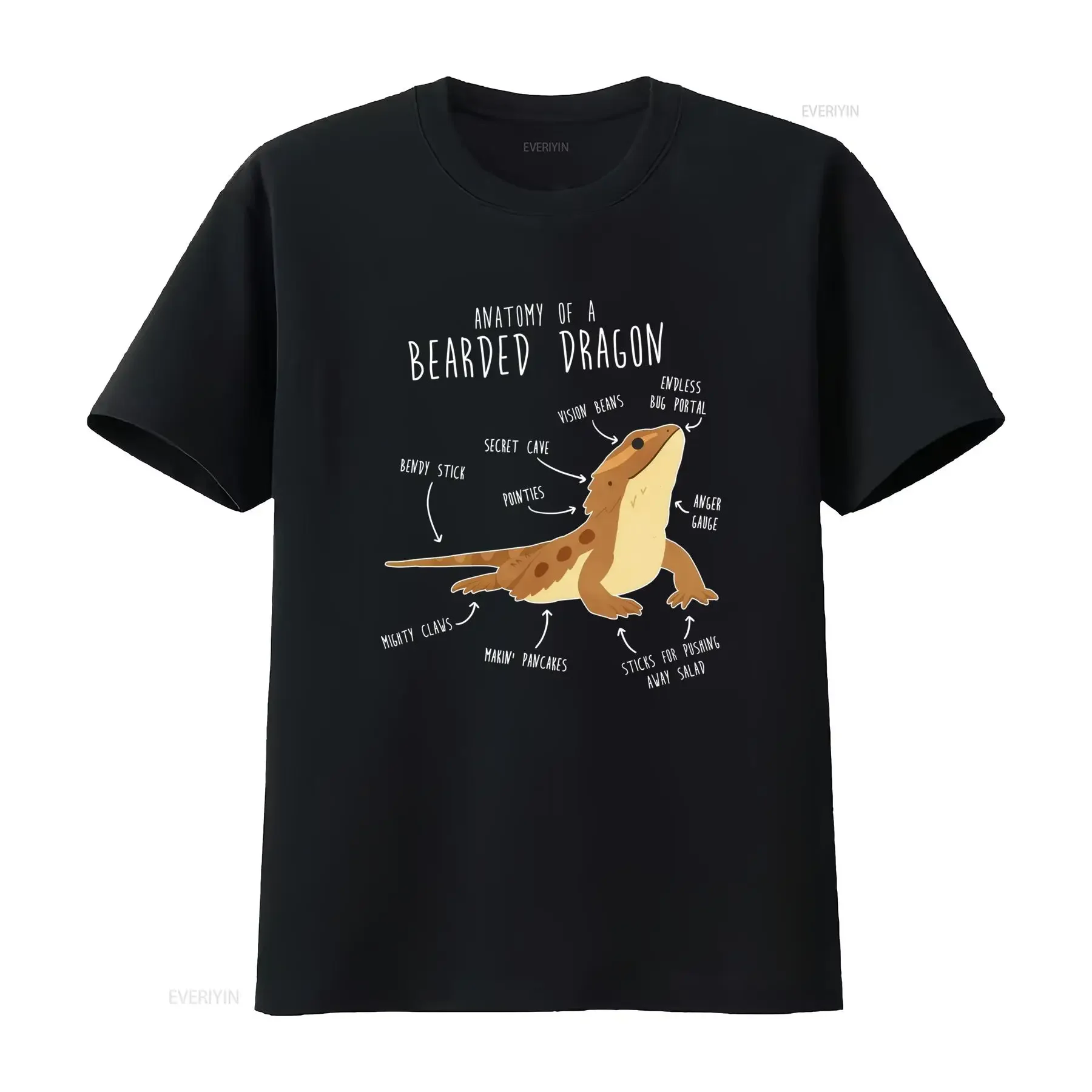 Bearded Dragon T Shirt Pet Reptile Lover Funny Lizard Cute Beardie Anatomy Mom Dad vintage Washed Soft Comfortable Breathable