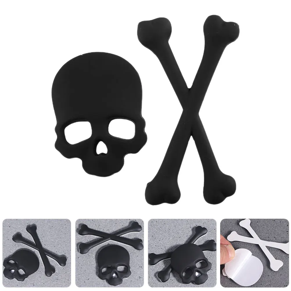 الجمجمة سيارة ملصق 9x8 5 سنتيمتر الأسود سبائك الزنك ثلاثية الأبعاد الخفافيش شكل تصميم رائع ملصق معدني للمركبات دراجة نارية شاحنة SUV قارب ATV RV