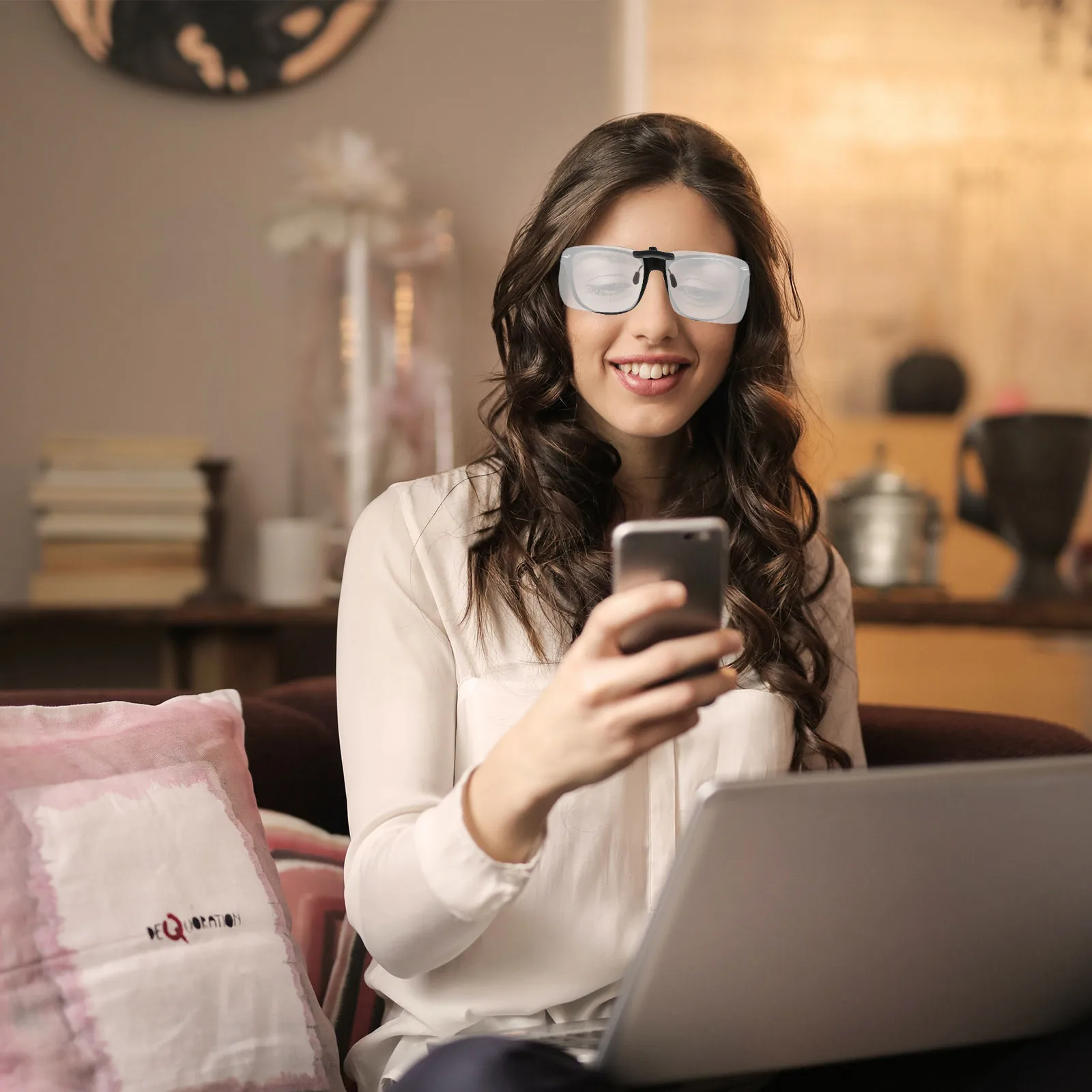 

Blue Light Blocking Clip-On Glasses Anti-Blue Light Coating Uv Protection Thin Lightweight Eyewear Clip For Unisex Sunglasses