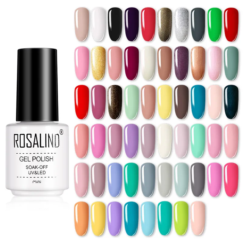 ROSALIND Gel zestaw do polerowania UV Vernis Semi permanentny podkład warstwa wierzchnia 7ML lakier żel do paznokci artystyczny Manicure żel Lak poleruje paznokcie