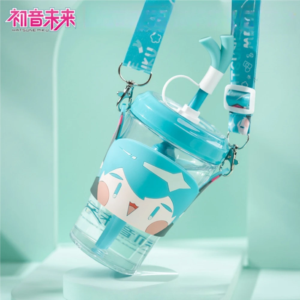 Genuine Original Hatsune Miku Genki Drink Cup Miku Cute Portable Dustproof Straw Cup Water Cup Peripheral