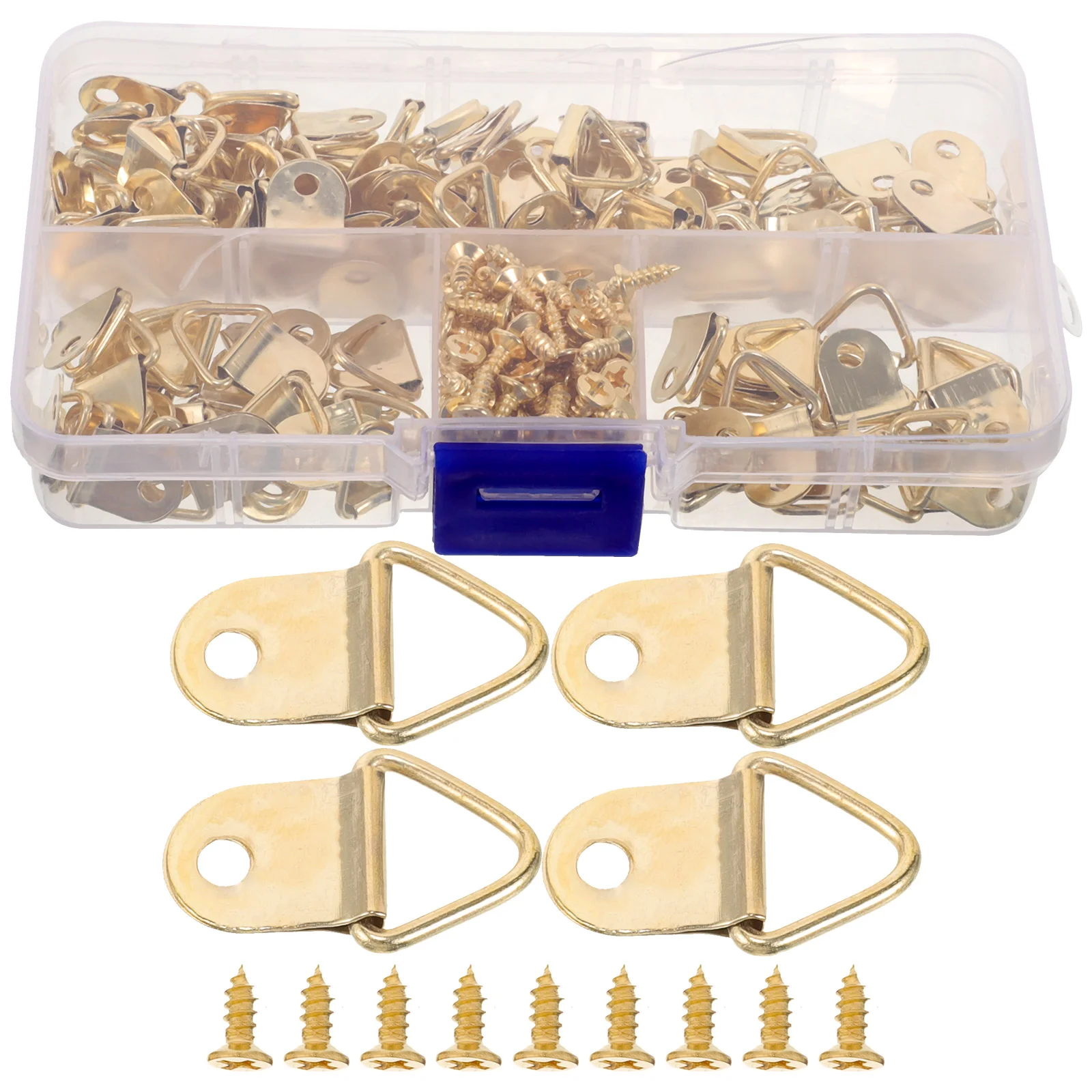 100 Sets Triangle Ring Hook Picture Hooks for Hanging Photo Frame Metal Painting