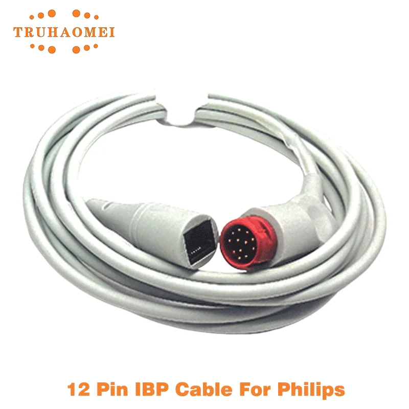 كابل IBP 12 دبوس لمراقبة المريض فيليبس M1567A M1568A سلسلة كابل ضغط الدم الغازية محولات محول IBP المتعددة
