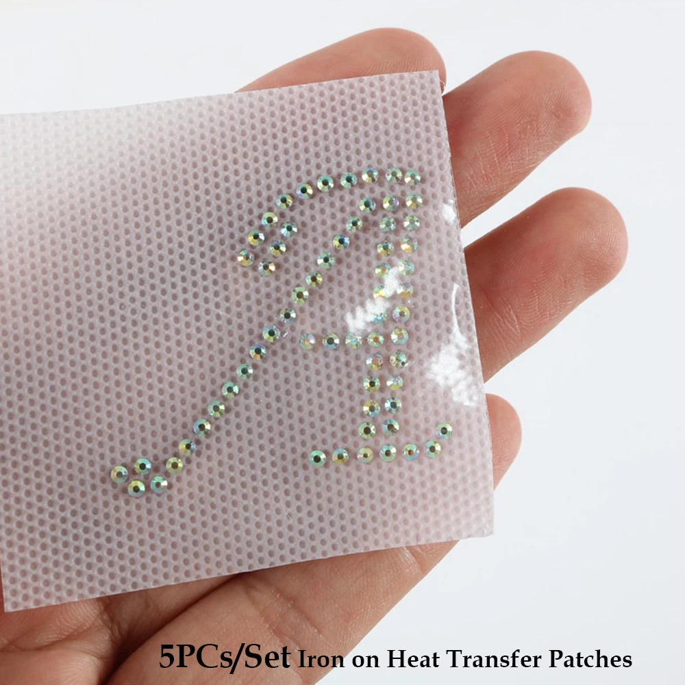 26 Letters Rhinestone Iron On Heat Transfer Patches White Shiny Alphabet Heat‑Transferdiamond Decals For Diy Clothing Decoration