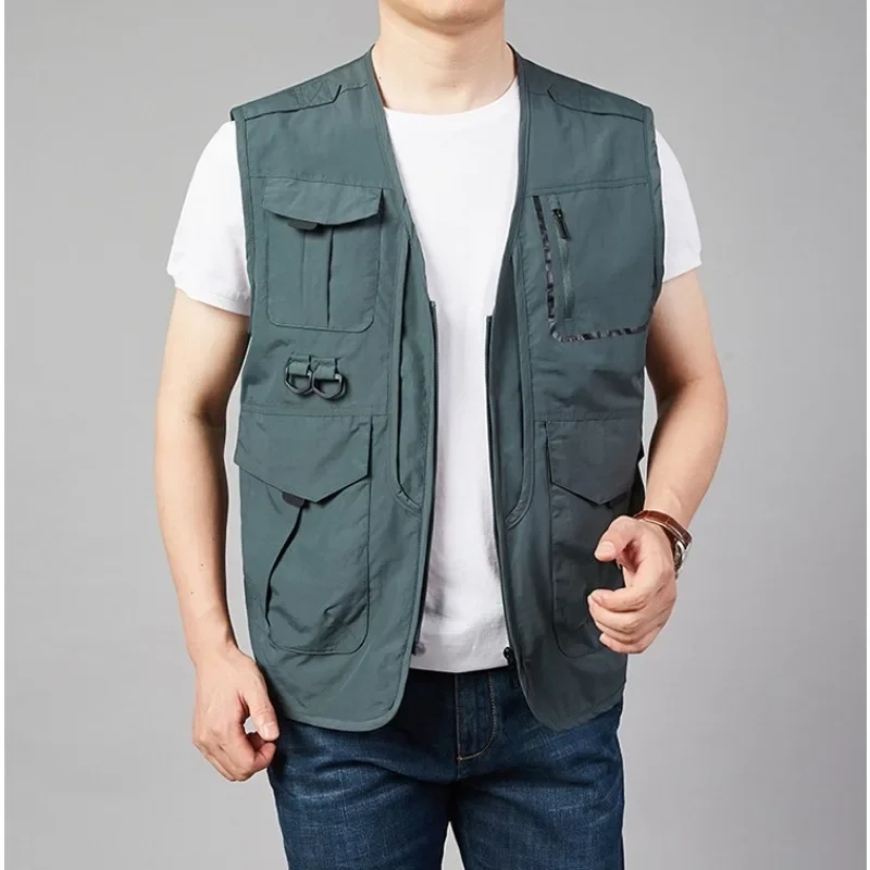 

Men's Clothing Waterproof Sleeveless Jacket Motorcyclist Vest Sleeve Fishing Vests Professional Windbreaker MAN