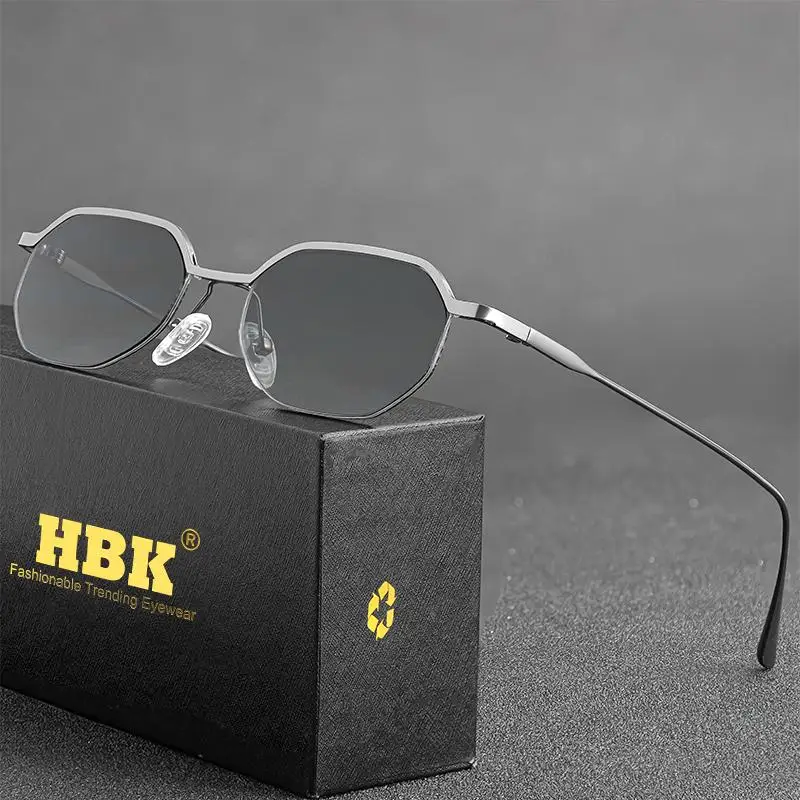 HBK Retro-Sonnenbrille für Herren, polygonal, Punk, kleine Halbrahmen-Sonnenbrille für Damen, Geschäftsreisen, Party, Brillen, Sommerstil – Detail 2