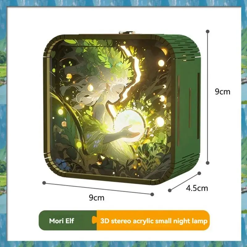 Fast Delivery- Hand Touch Cartoon DIY Wooden Stereo Atmosphere Lights Graduation Season Gifts Nightlight Gifts
