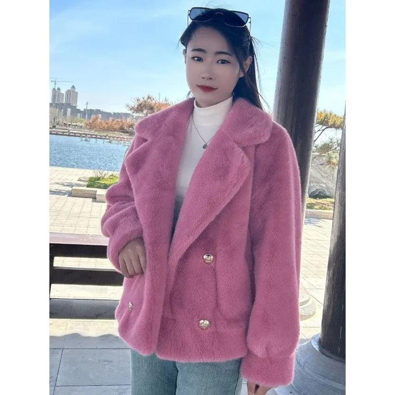 여성 의류 새로운 밍크 모피 코트 따뜻한 가을 겨울 두꺼운 가짜 모피 자켓 조합 유럽 밍크 모피 다목적