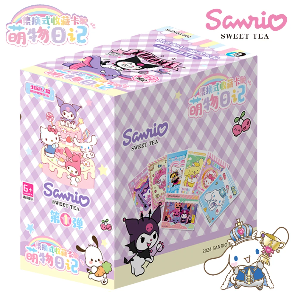 Original Sanrio Cards For Children The Celebrity Family Kuromi Melody Cinnamoroll Interchangeable Collection Card Birthday Gifts