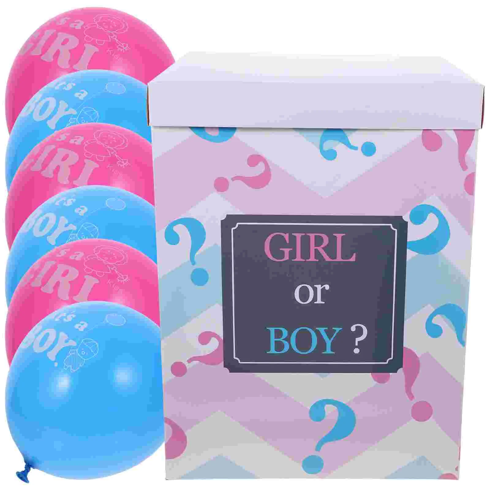 

Box Baby Birthday Party Decorations Shower for Girl Pink Balloons Blue Gender Reveal Boxes