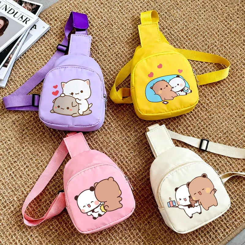 

Милая сумка через плечо Kawaii Bubu Dudu, портативная модная нагрудная сумка-кроссбоди с медведем и пандой, дорожная сумка для хранения, подарки на день рождения