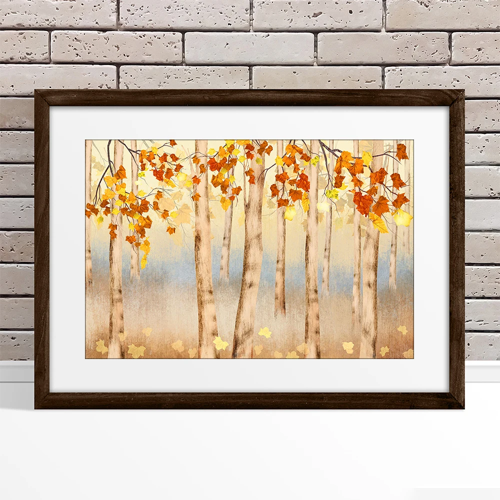 Maple Forest Canvas Painting Wall Art Poster ＆ Print Aesthetic Home Room Decor Items Illustration