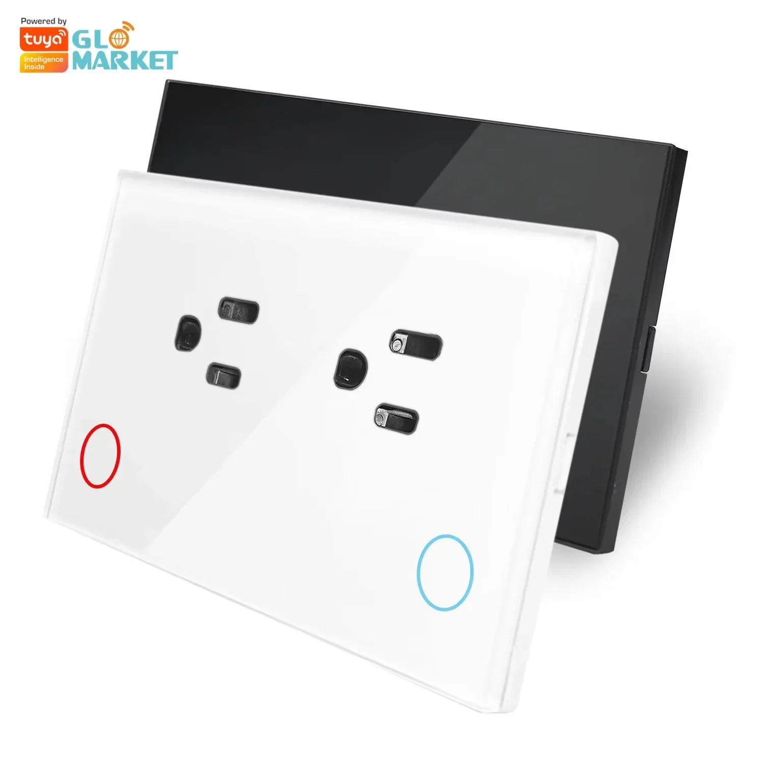 

Smartier APP Timing Schedule US Tuya WiFi Dual Socket With Voice Controlled Touch Function Supports Alexa Wall Socket
