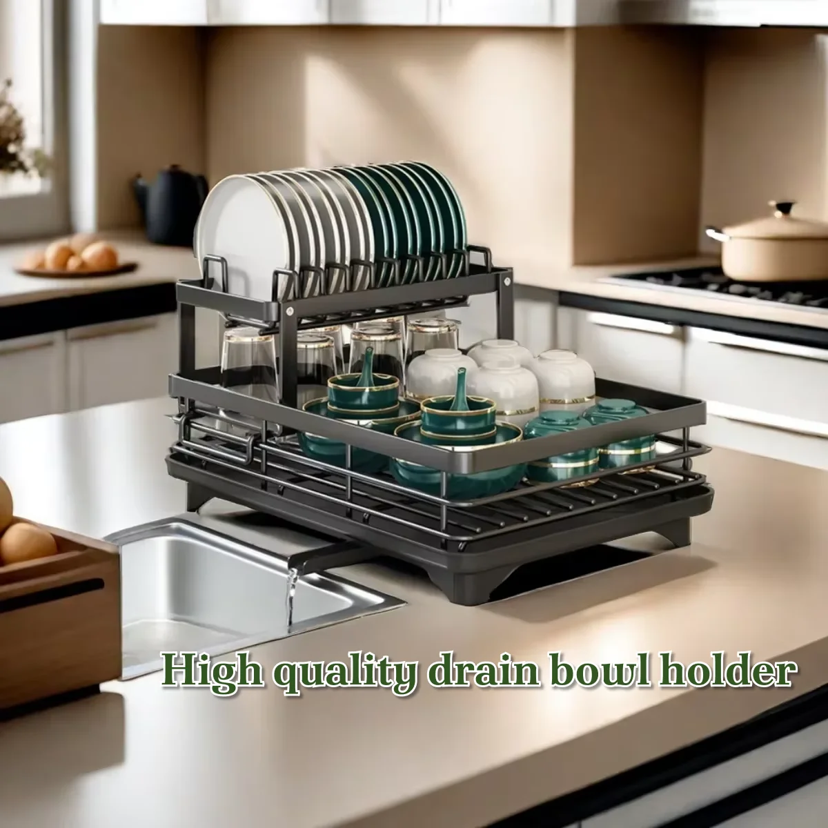 2024 Dish Drying Rack Kitchen Adjustable Stainless Steel Cutting Board Organizer Dish Bowl Drainer Storage Rack Kitchen Utensils