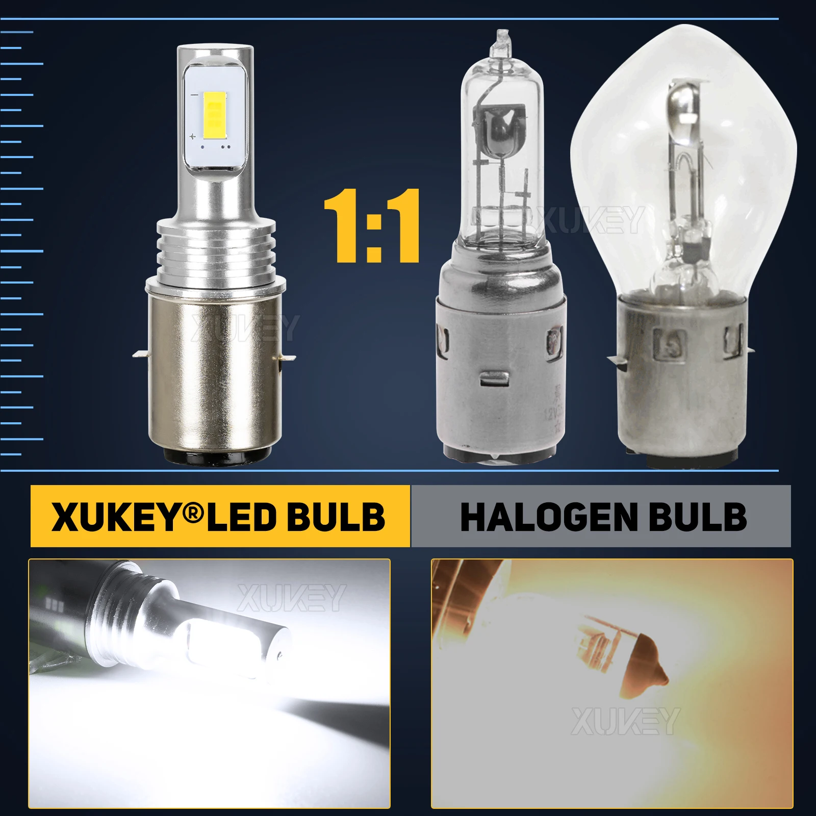 BA20D LED Motorcycle Headlight Bulb DC 12V S2 H6 LED Light Bulb Headlamp for Chinese Taotao Scooter Adult Kids Moped Bike Motor image 2