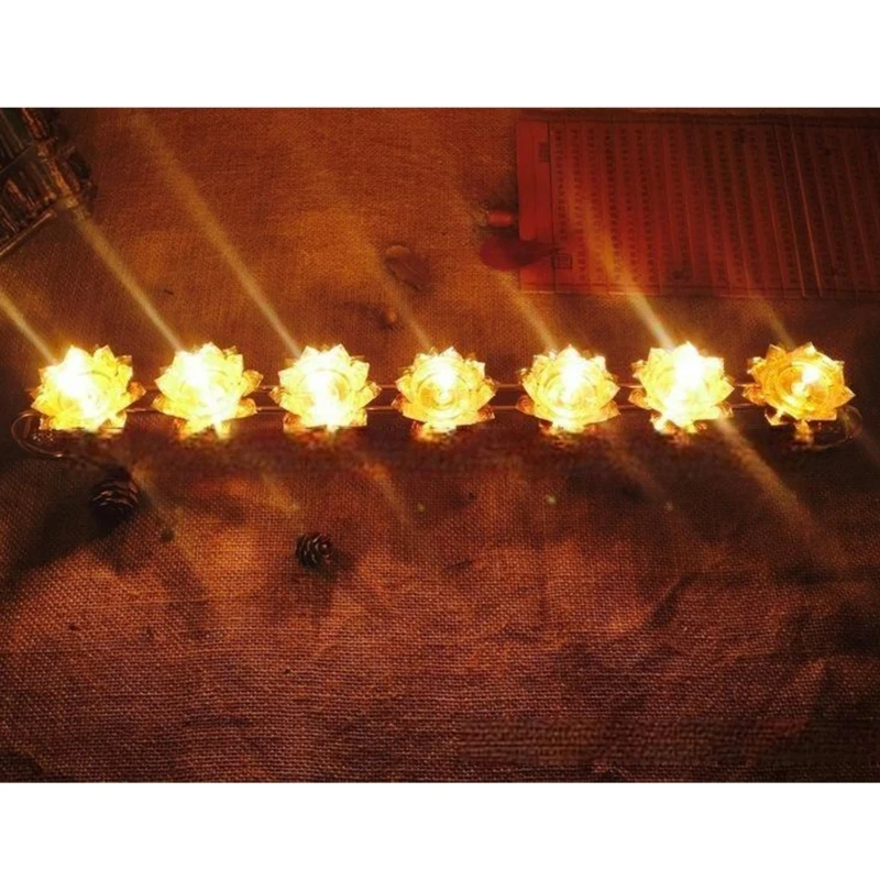 7 Hoa Đèn Dầu Tealight Chân Nến Phật Giáo Để Thiền Trang Sức Giọt