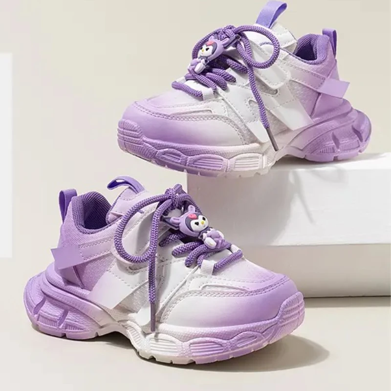 

Girls' Breathable Thick-soled Height-increasing Color-blocking Gradient Comfortable Mesh Fashionable Kulomi Casual Shoes