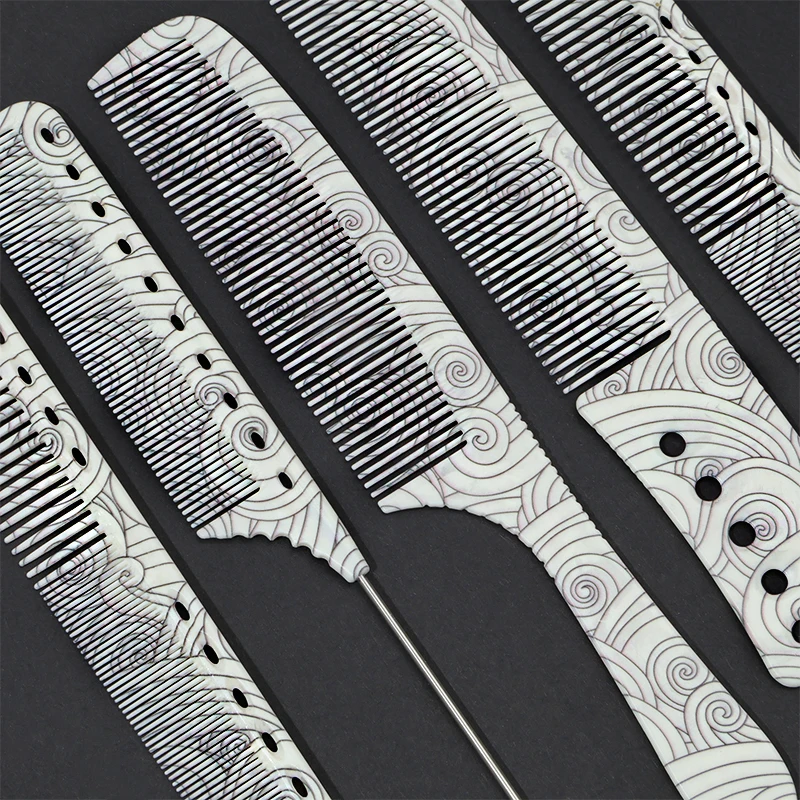 5pcs Sea Wave Outline Comb Set: Professional Styling Comb  Portable, Suitable for Home and Salon Use