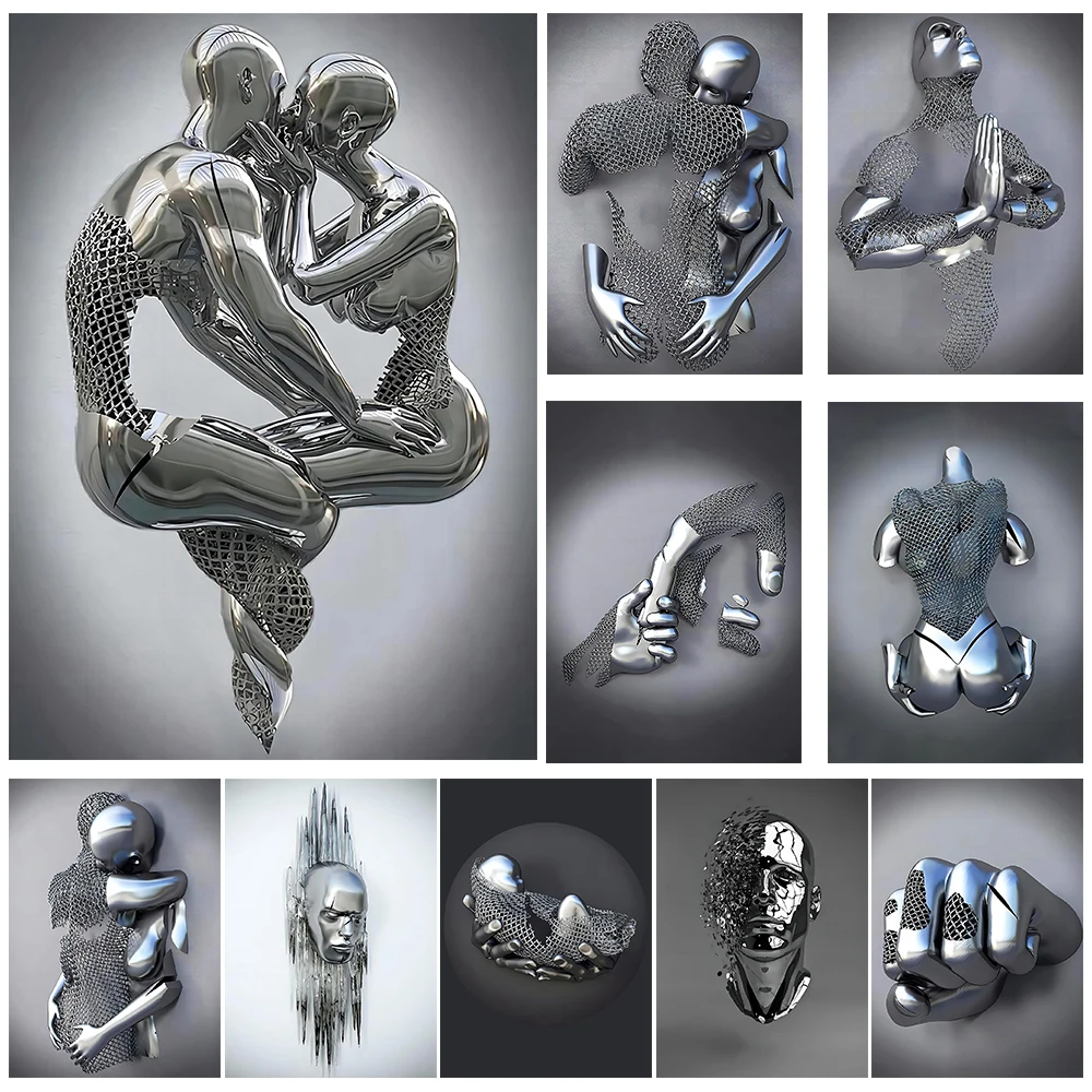 

Metal Figure Design Poster Wall Chart Prints Posters Home Living Bed Room Kraft Decor Art Bar Cafe Frameless Wall Painting
