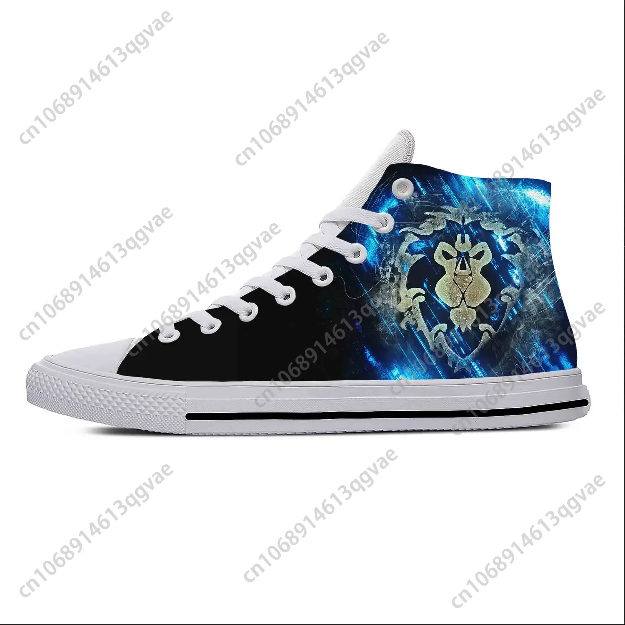 

Wow Anime Game Cartoon World of Warcraft Alliance Casual Shoes High Top Lightweight Board Shoes Breathable Men Women Sneakers