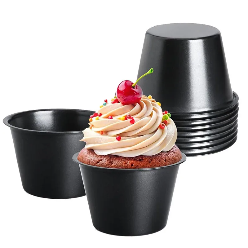 غير لاصقة Popover عموم الكربون الصلب فطيرة صغيرة الكعك كب كيك المقالي البيض تارت خبز جولة كب كيك عموم الفردية تشيز كيك القصدير