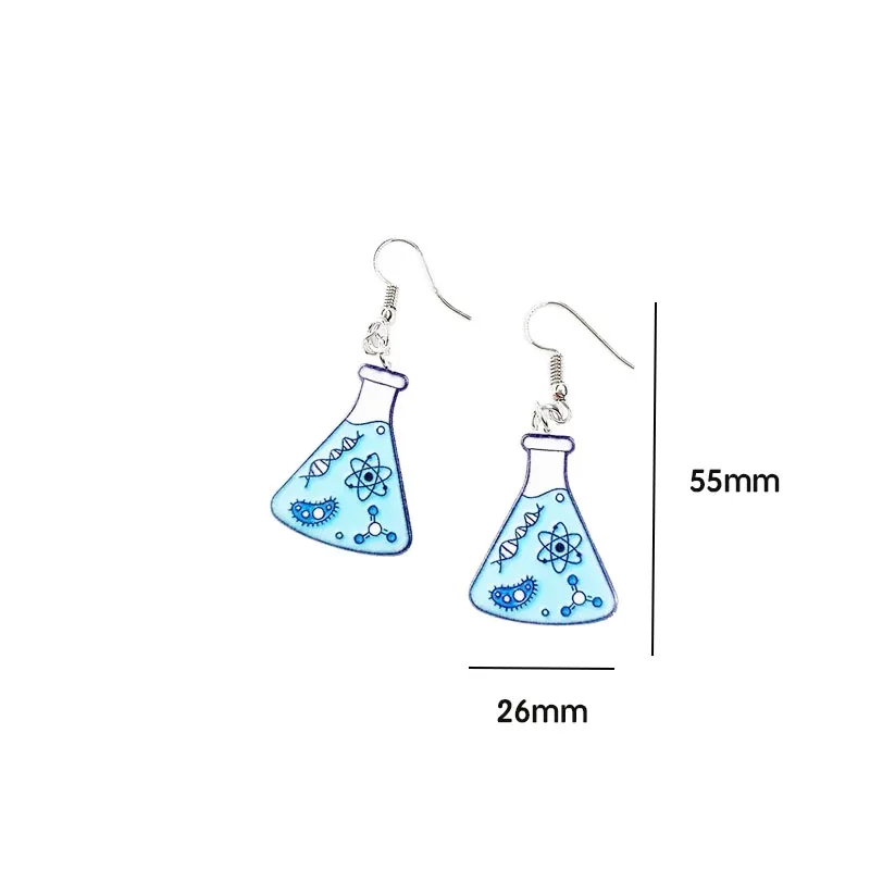 Earrings For Women Acrylic Microscope Laboratory Charms Drop Earring Jewelry Element Beaker University Student Teacher Gift