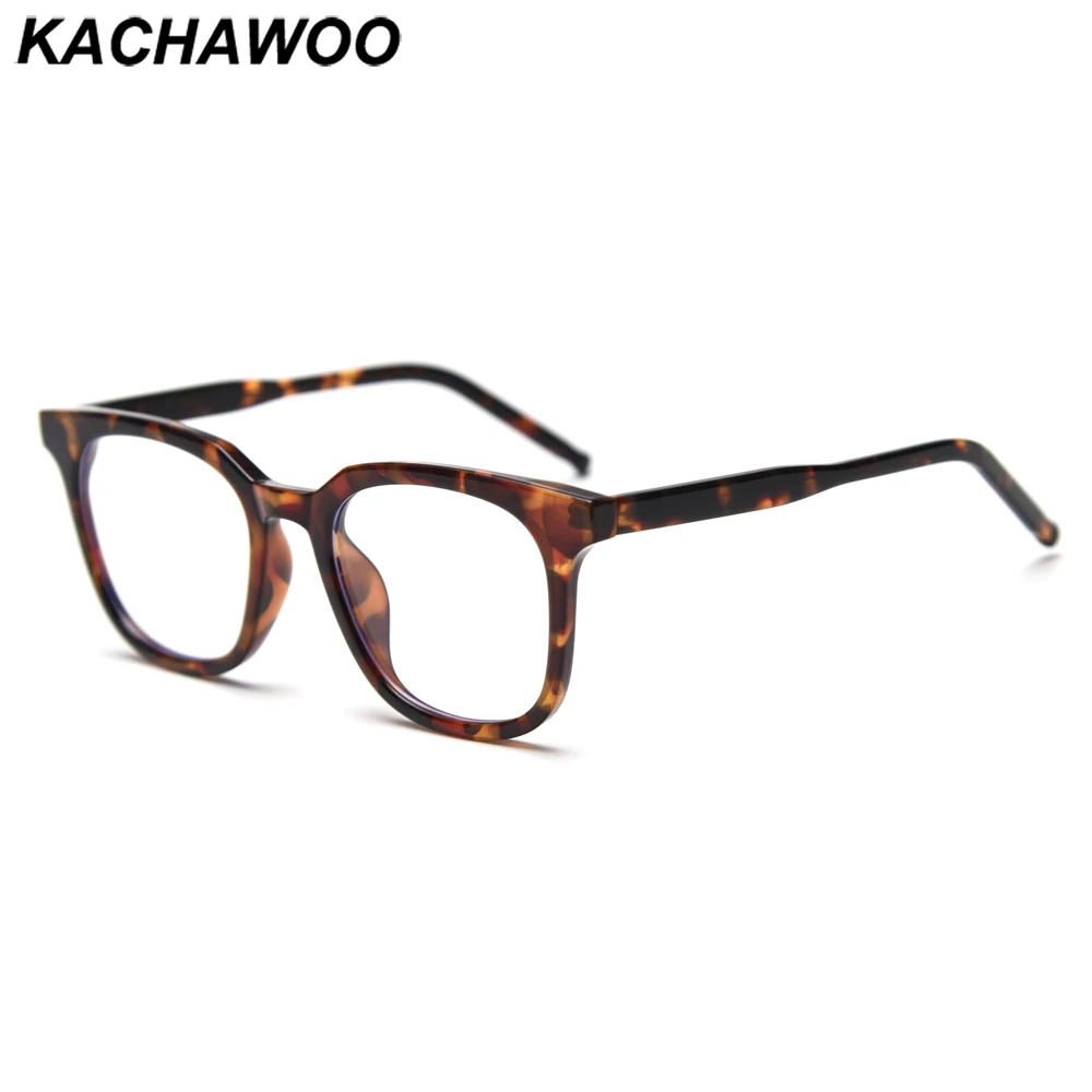 

Kachawoo big frame square glasses women leopard grey acetate TR90 glasses frame for men fashion style accessories unisex eyewear
