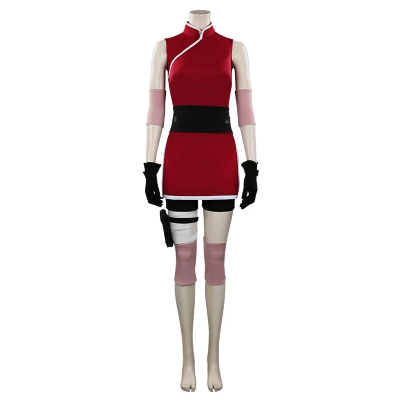 Haruno Sakura costume cosplay parrucca donna ragazza gonna vestito ninja fascia puntelli anime costumi di carnevale di Halloween Nuovo