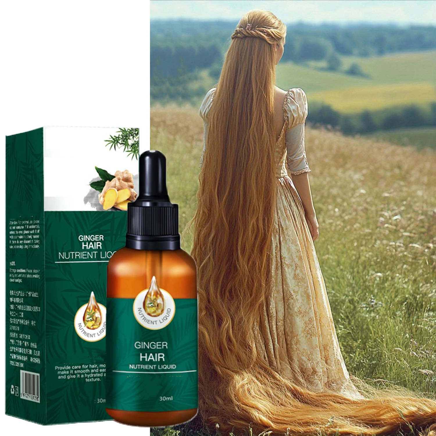 Ginger Hair Growth Essence Oil Anti Hair Loss Prevent Baldness Serum Fast Nourish Scalp Strengthen Hair Roots Nutrient Solution