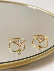 2023 Trendy Cubic Zircon V Shape Wedding Rings Vintage Stainless Steel Water Drop Rings Charm Accessories Gifts For Girl Friend