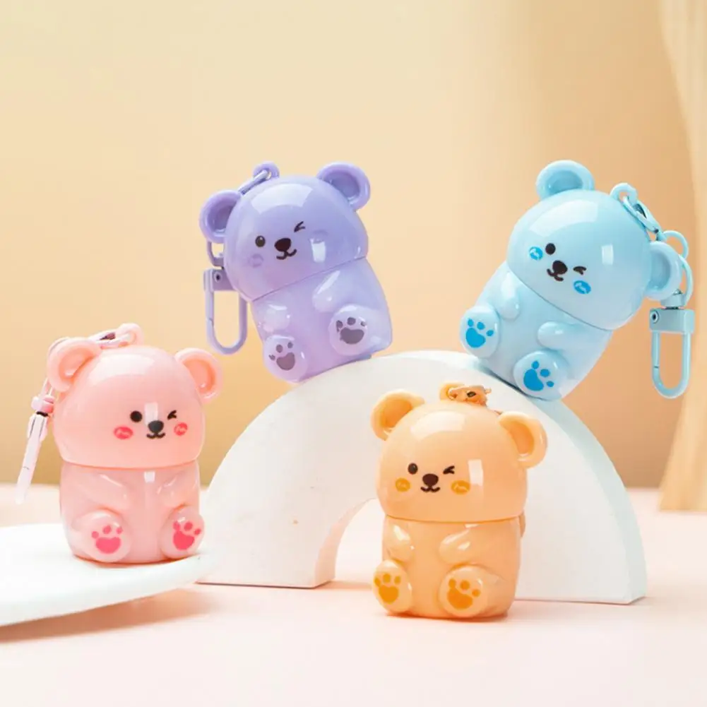 Bálsamo labial de fruta de oso bonito, hidratante, antigrietas, antipeeling, bálsamo labial para bebé, cuidado de la piel de labios suave y no irritante