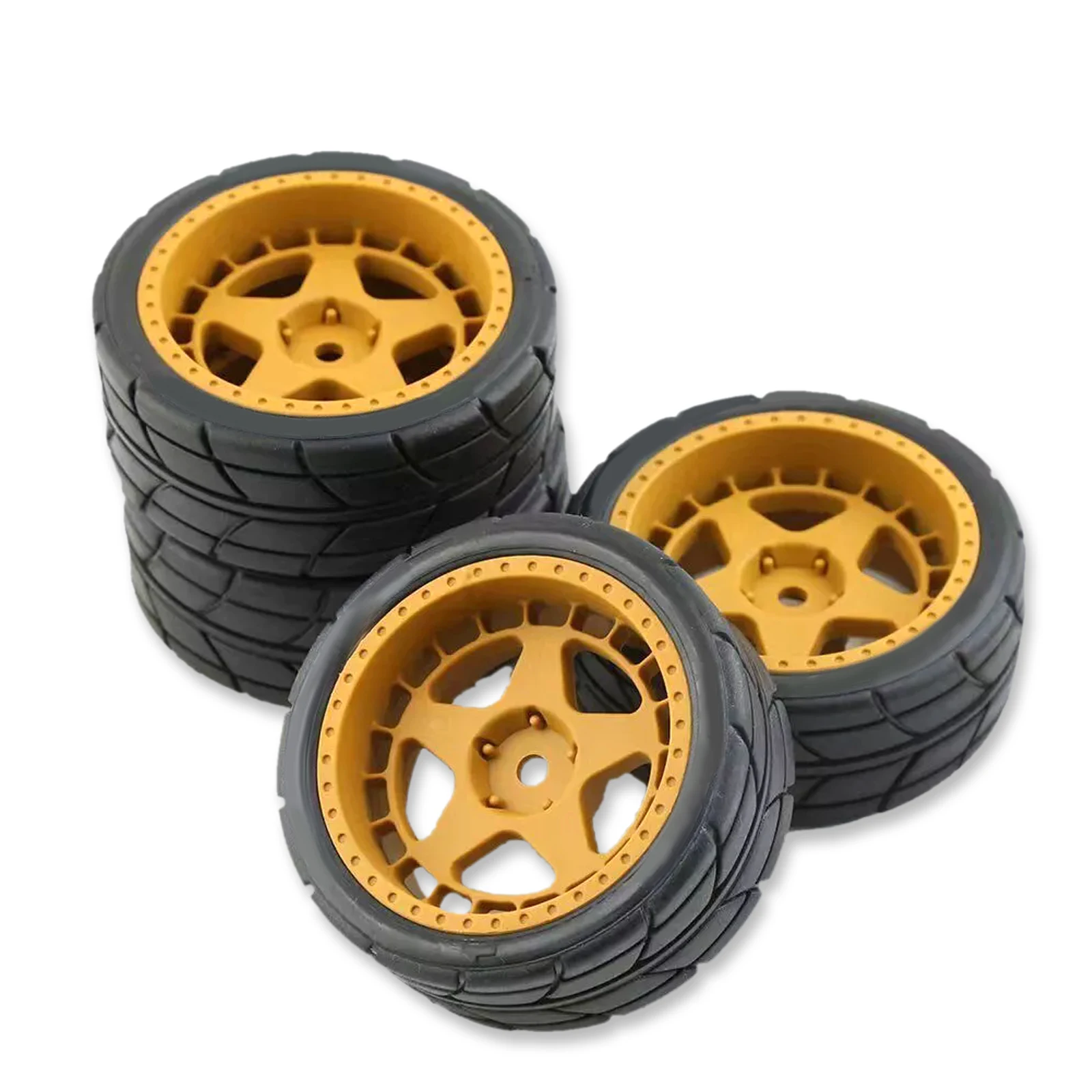 4 PCS Drift Pneus e Rodas 12mm Hex para HPI HSP 1:10 RC On Road Racing Car Preto