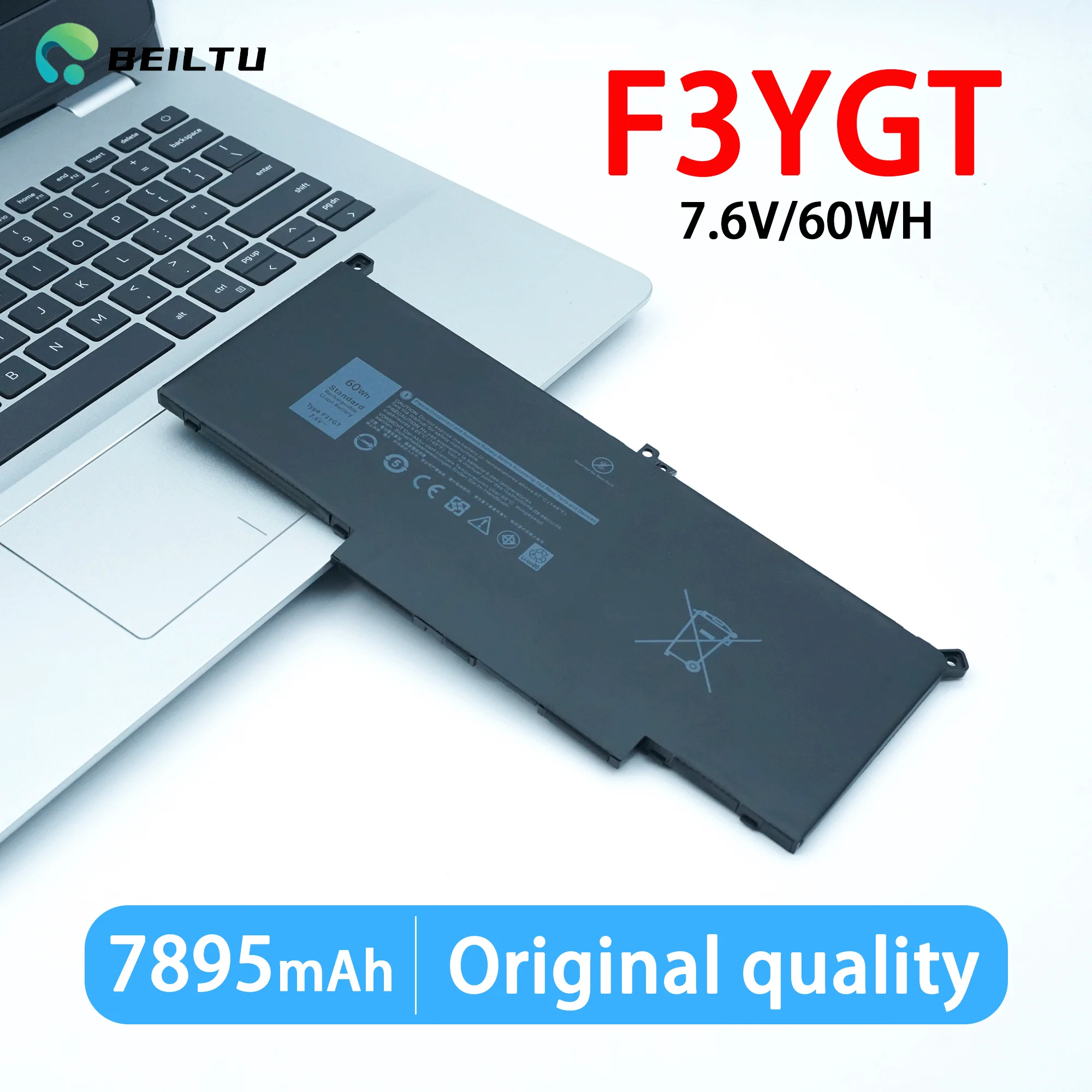 F3YGT 60WH Laptop Battery for DELL Latitude 12 7280 7480 7000  DM3WC 0DM3WC 2X39G