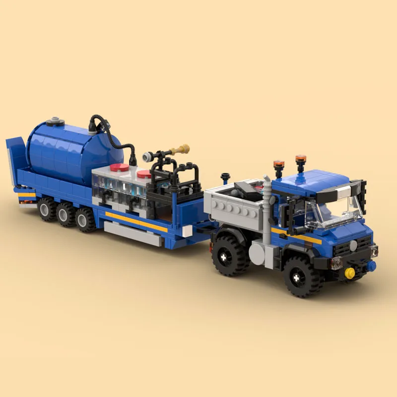 691 PCS Transportwagen Utility Truck en Sproeier Trailer MOC Aanpassen Modulair Bouwsteenmodel Kinderen DIY Vakantie Speelgoed Geschenken