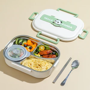 Thermale Lunchbox aus Edelstahl, Mikrowellensicherheit, 2, 4, 5 Gitter, Lunchbox, Panda für Erwachsene, Kinder, Kinder, Schulpicknick 10 Hauptverkauf Panda Lunchbox - №3