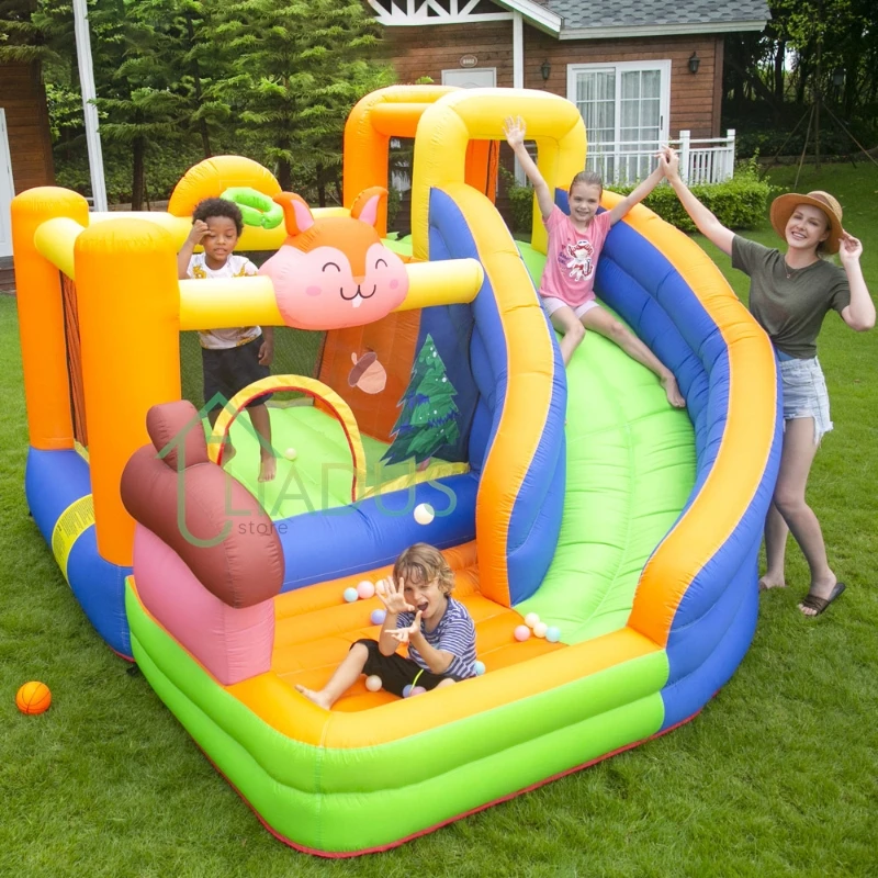 Inflatable Trampline Bouncy Castle Jumping House With Blower Inflatable Bouncer Castle Kids Courtyard Inflatable Game Play House