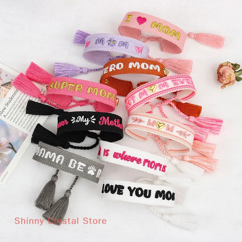

BEST MOM Embroidery Bracelets Adjustable Bracelet Gift For Super Mom