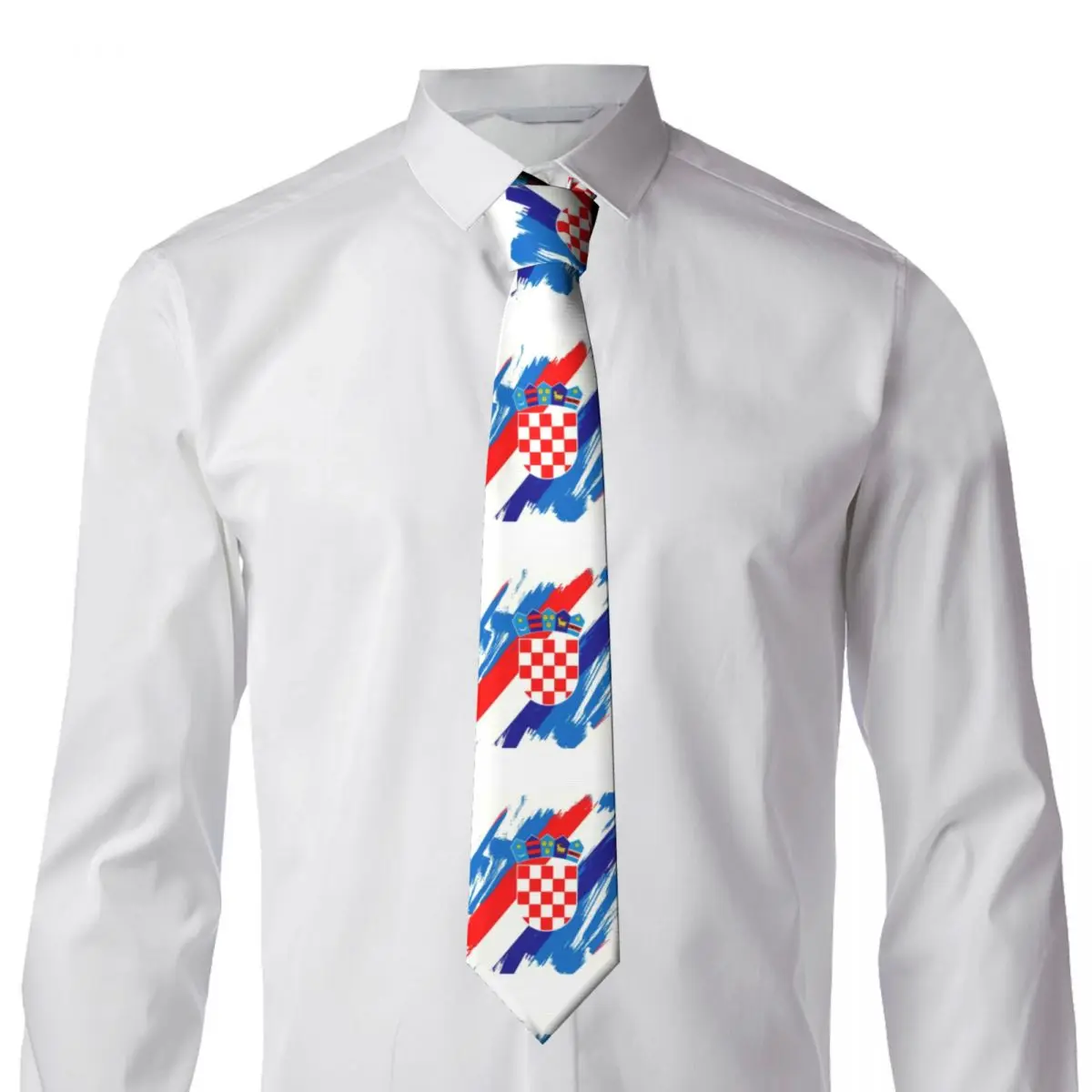 Flag Of Croatia Neckties Men Personalized Silk Croatian Patriotic Proud Neck Ties for Party