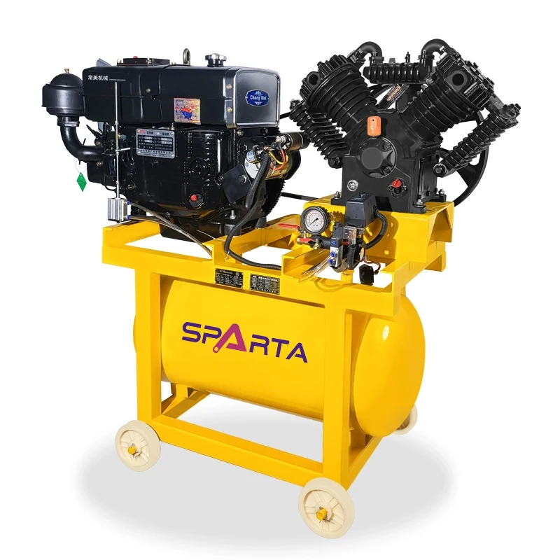 

Industrial Air Compressor 12.5bar Removable Diesel Engine Piston Air Compressor for Tire Changing